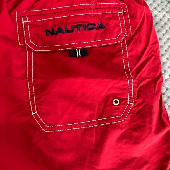Nautica Men's Bold Red Swim Shorts - Picture 5 of 6